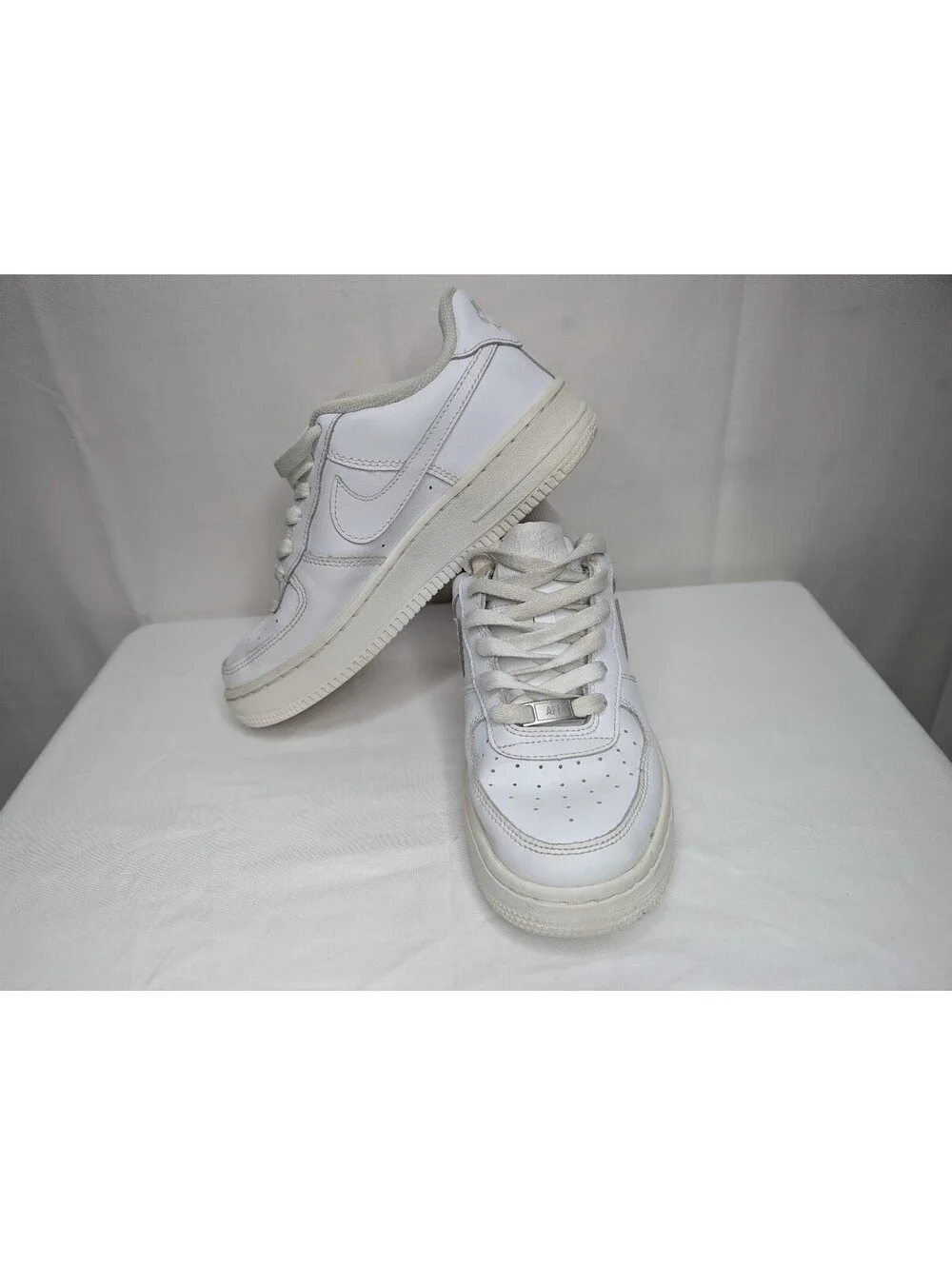 Nike Air Force 1 White Leather Sneakers 5Y
